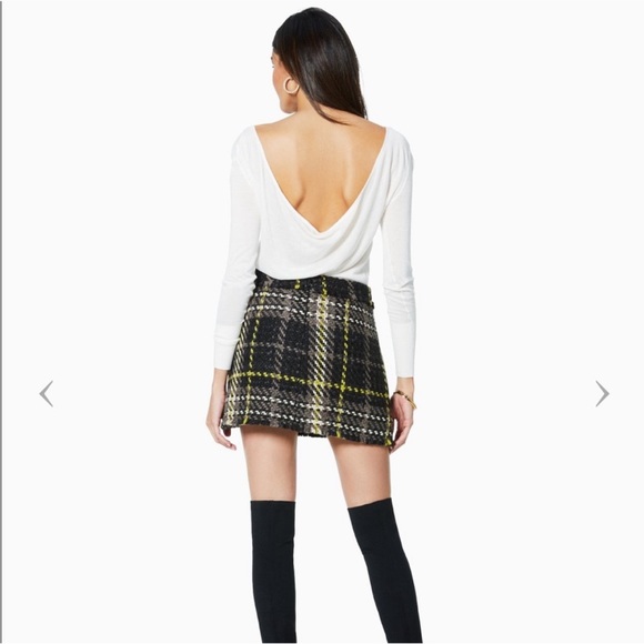 Ramy Brook Black and Yellow Plaid Mini Skirt - Picture 5 of 11